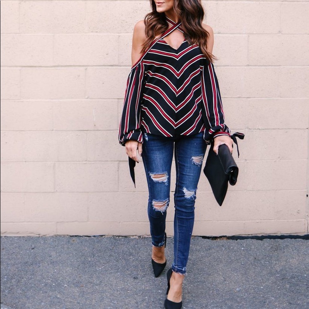 VICI Keepin' Score Cold Shoulder Top - NWOT